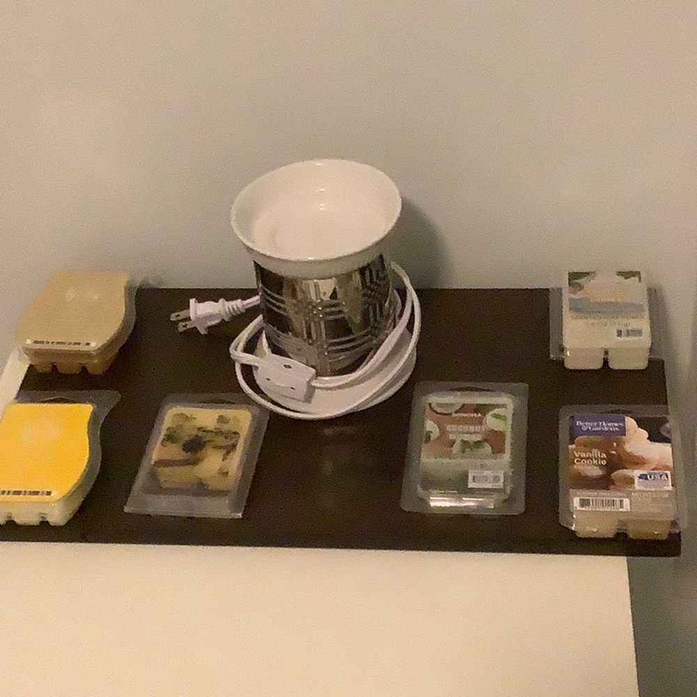 Scented wax melts with heater.